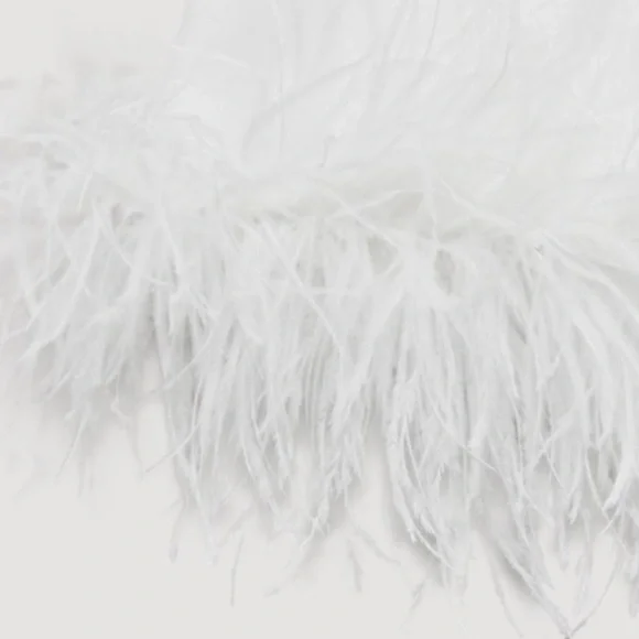 zara NWT white feathered tank top blouse stretch 4772/104 197 size small - Picture 11 of 12